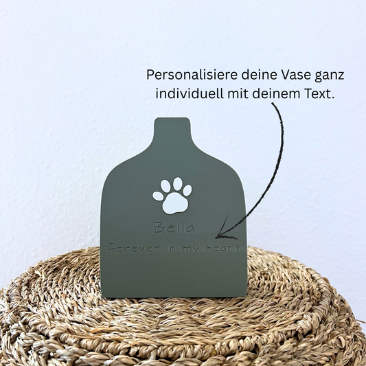 Erinnerungs Vase, Tier Gedenk Vase, Haustier Erinnerung, Trauergeschenk Tier, Vase mit Pfote, Personalisierte Vase, Gedenkgeschenk Tier, Hund Erinnerung, Katze Erinnerung, Tier Gedenken, Haustier Verlust, Trauer Geschenk, Tierliebhaber Geschenk