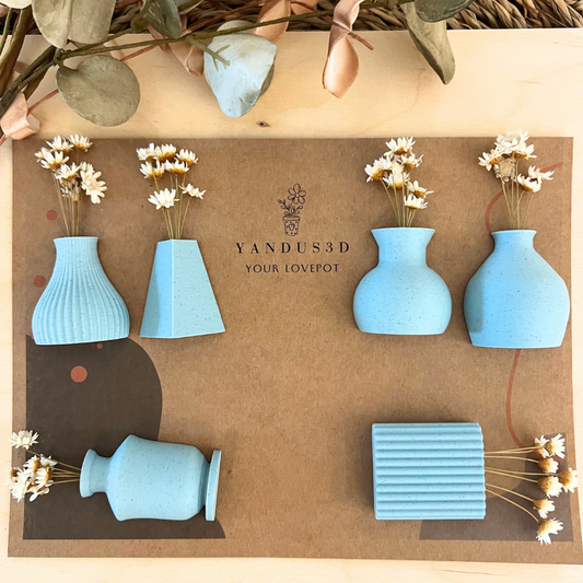 Mini-Blumenvasen mit Magnet - Deko für Kühlschrank & Büro
