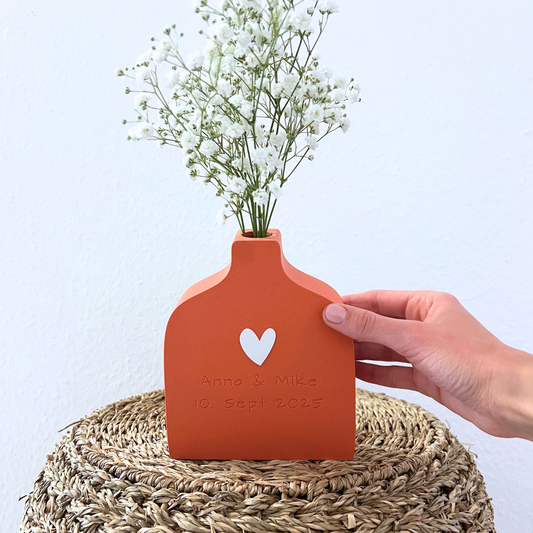Personalisierte Blumenvase - Hochzeitsgeschenk