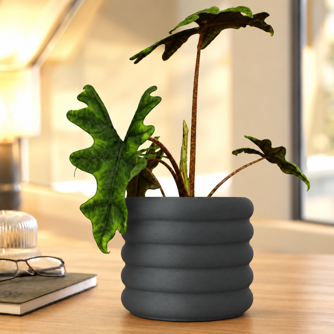 Design Blumentopf Donni – rund & geriffelt