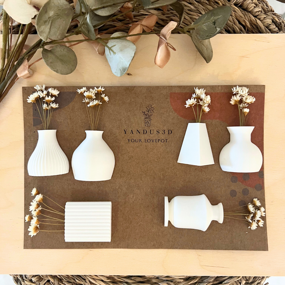 Mini-Blumenvasen mit Magnet - Deko für Kühlschrank & Büro