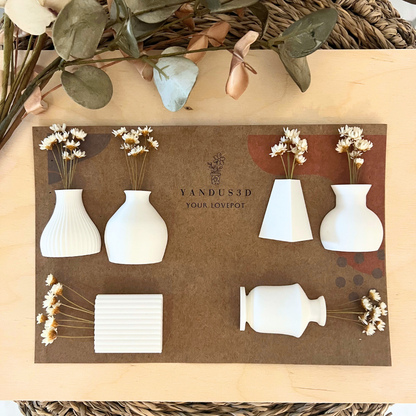 Mini-Blumenvasen mit Magnet - Deko für Kühlschrank & Büro