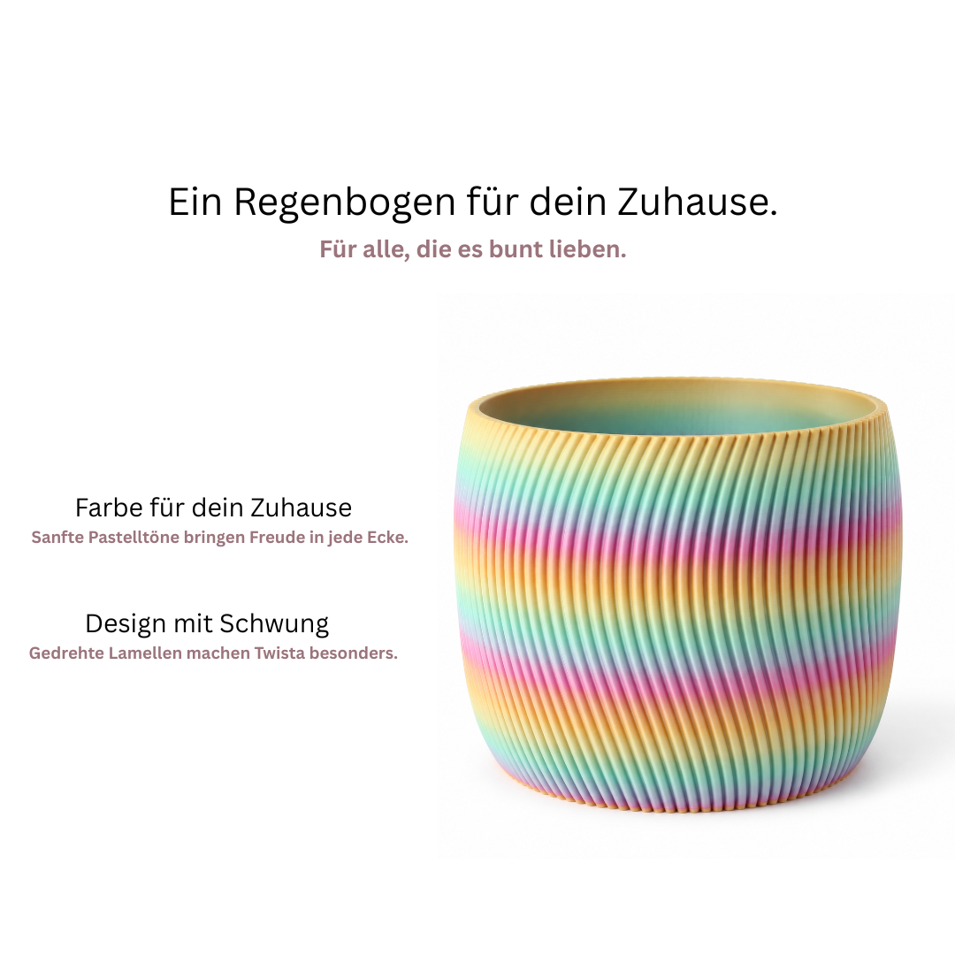 Design Blumentopf Regenbogen