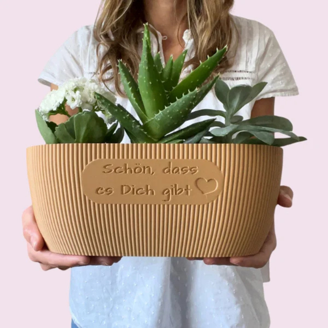 Blumentopf Korbio personalisiert