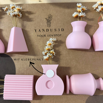 Mini-Blumenvasen mit Magnet - Deko für Kühlschrank & Büro
