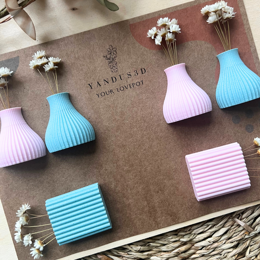 Mini-Blumenvasen mit Magnet – 6er Set - Deko für Kühlschrank & Büro