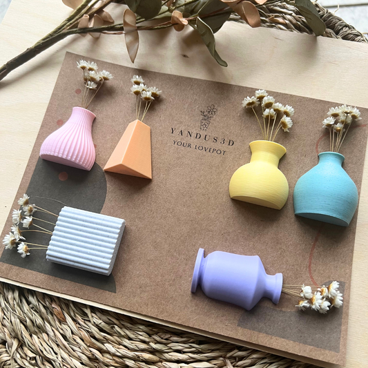 Mini-Blumenvasen mit Magnet – 6er Set - Deko für Kühlschrank & Büro