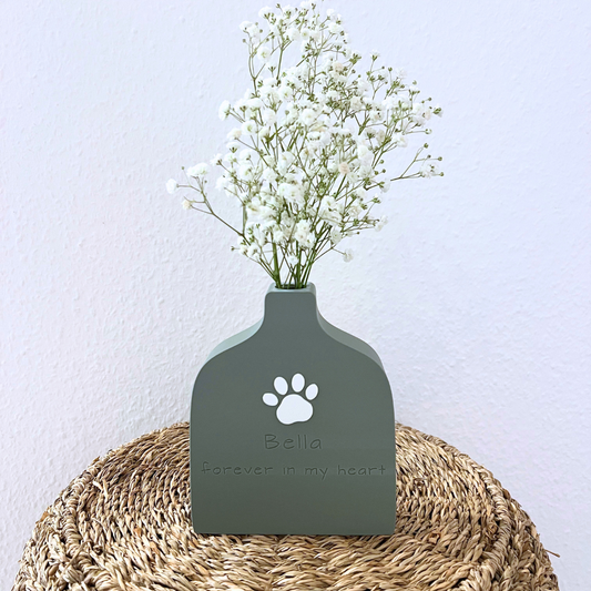 Erinnerungs Vase, Tier Gedenk Vase, Haustier Erinnerung, Trauergeschenk Tier, Vase mit Pfote, Personalisierte Vase, Gedenkgeschenk Tier, Hund Erinnerung, Katze Erinnerung, Tier Gedenken, Haustier Verlust, Trauer Geschenk, Tierliebhaber Geschenk