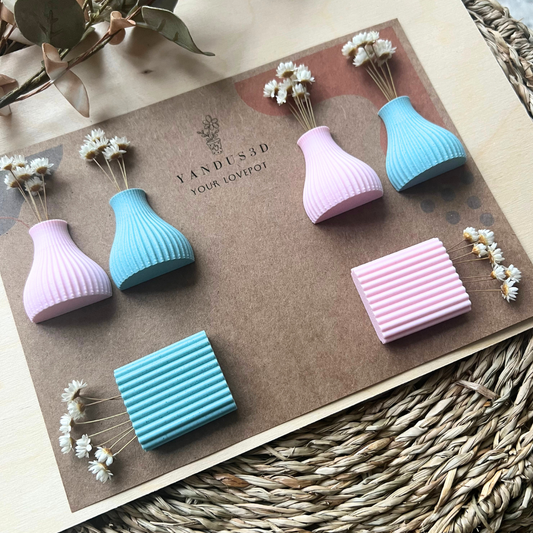 Mini-Blumenvasen mit Magnet – 6er Set - Deko für Kühlschrank & Büro