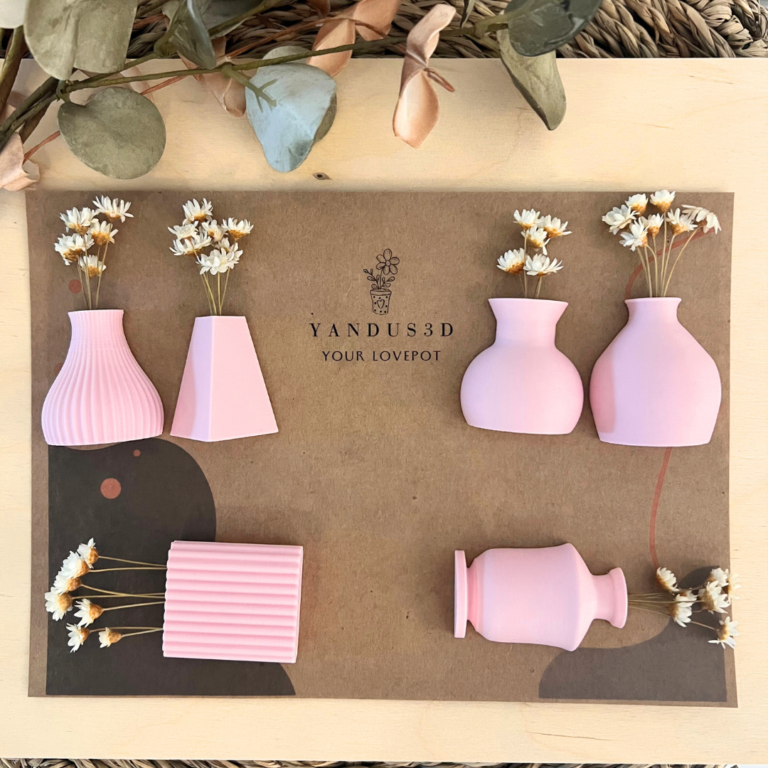 Mini-Blumenvasen mit Magnet - Deko für Kühlschrank & Büro