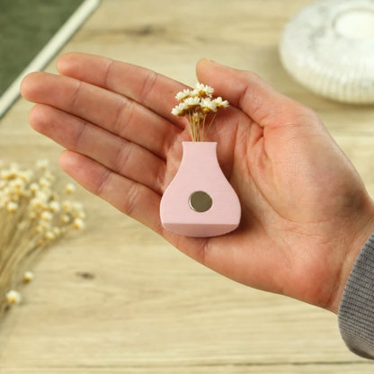 Bunte magnetische Minivasen mit Trockenblumen – 6er- oder 10er-Set