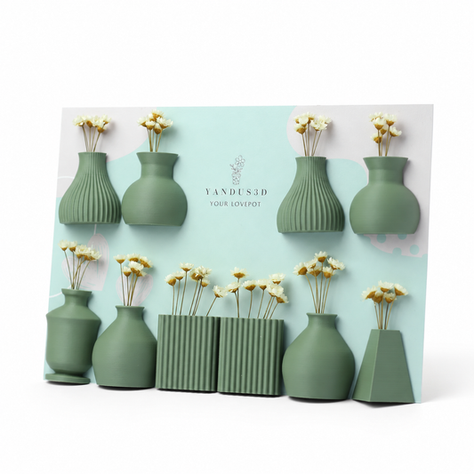 Magnetische Minivasen mit Trockenblumen – 6er- oder 10er-Set