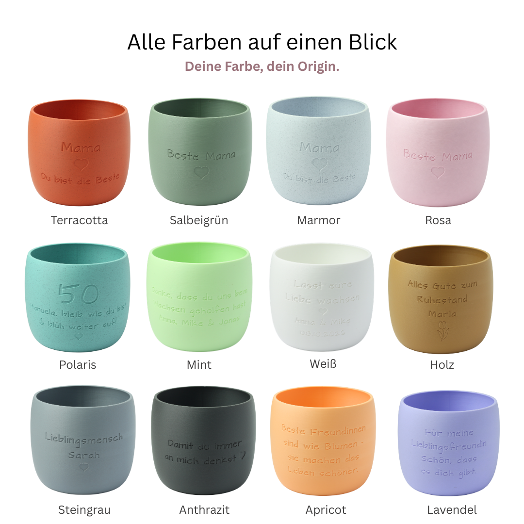 Blumentopf Origin personalisiert