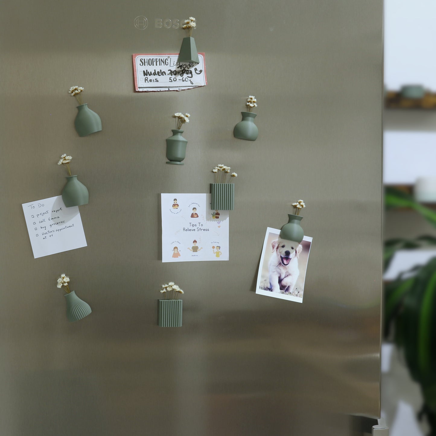 Magnetische Mini Blumenvasen