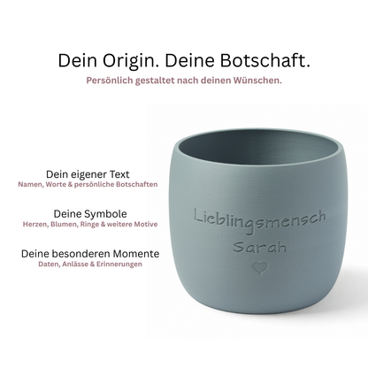 Blumentopf Origin personalisiert